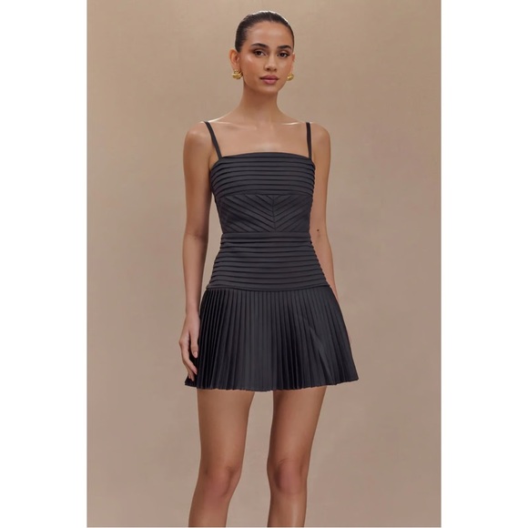 Meshki Black Strappy Mini Dress - Picture 3 of 4